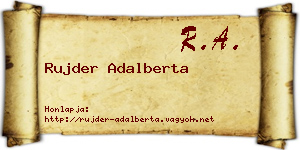 Rujder Adalberta névjegykártya